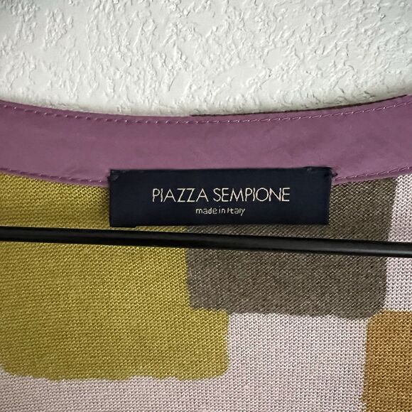 Piazza Sempione Block Print Cashmere Silk Cardigan Size 44 IT - Picture 3 of 6